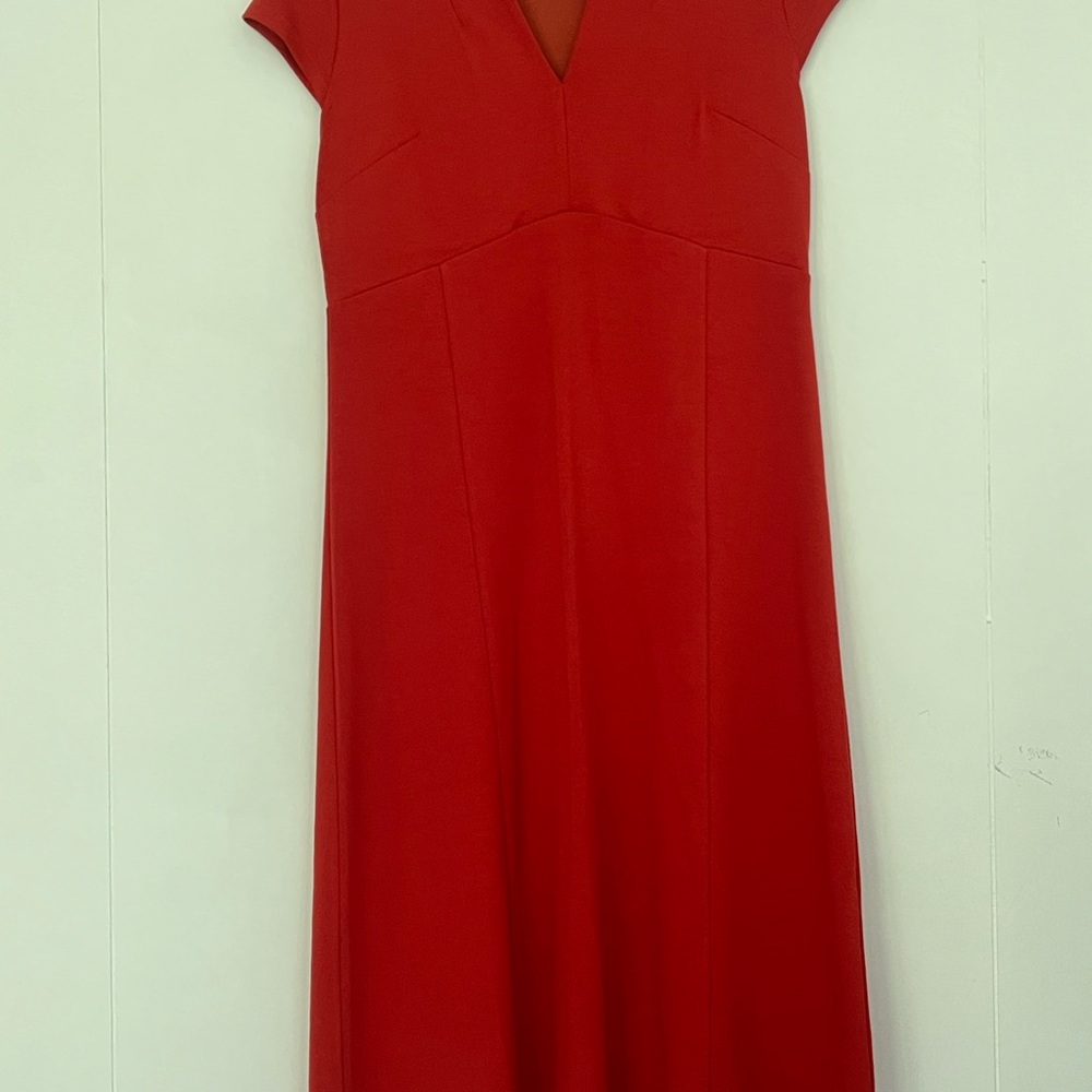 J. Jill Monterey Knit Midi Dress Orange Red Rust Fall Size XS - Picture 7 of 16